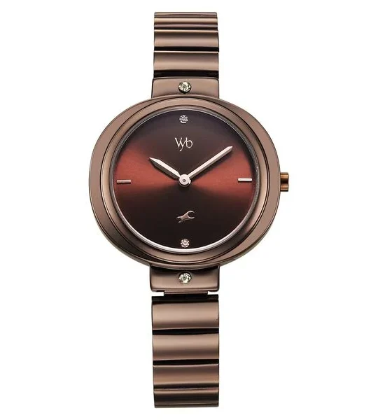 Fastrack Brown Dial Metal Strap Watch For Girls